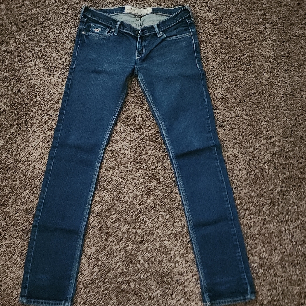 Hollister Skinny Blue Jeans with Contrast Stitching